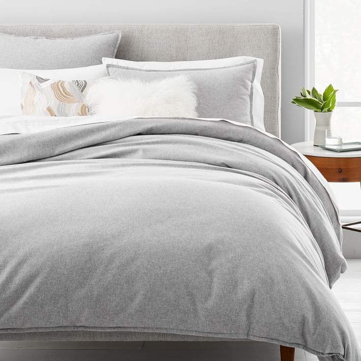 Organic Flannel Solid Duvet Cover & Shams West Elm