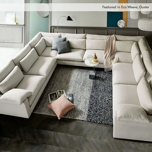 Living Room U Shaped Sectional, U Shape Sectional Sleeper Sofa Alpine By Nordholtz