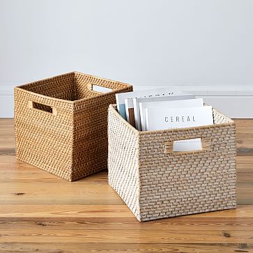 wood storage baskets