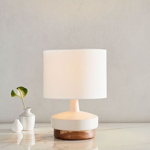 Wood \u0026 Ceramic Table Lamp - Small