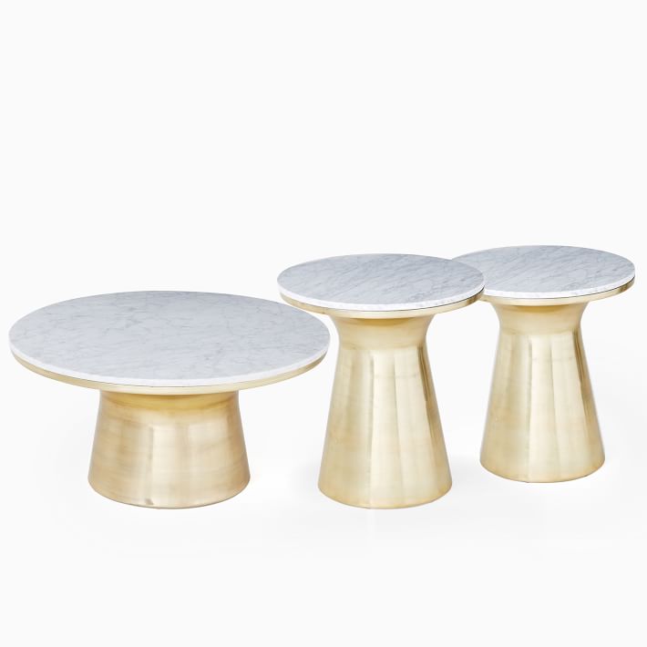 Marble Topped Pedestal Coffee Table Side Tables Set - Coffee Tables And Side Marble Topped Pedestal Coffee Table Side Tables Set - Coffee Tables And Side