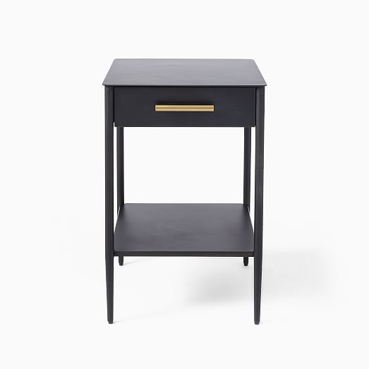 Metalwork Nightstand With Handle Hot Rolled Steel Finish