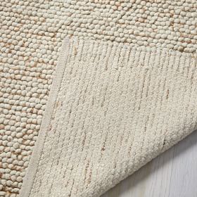 Mini Pebble Wool Jute Rug Natural Ivory