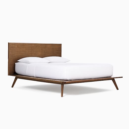 City Mid Century Modern Queen Size Panel Bed Frame Zin Home