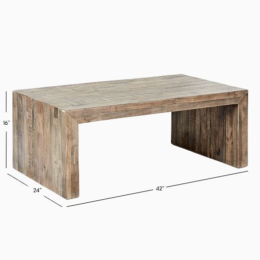 Emmerson Reclaimed Wood Coffee Table Stone Gray