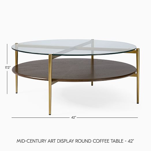 Mid Century Art Display Round Coffee Table