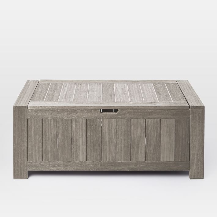 Portside Outdoor Storage Trunk Weathered Cafe West Elm