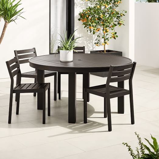 Portside Aluminum Outdoor 58 Round Dining Table 6 Chairs Set - Kitchen Table For 6 Set Portside Aluminum Outdoor 58 Round Dining Table 6 Chairs Set - Kitchen Table For 6 Set
