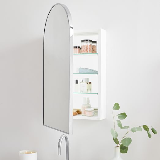 Arched Metal Framed Medicine Cabinet