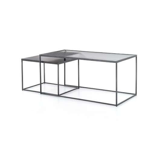 Iron Glass Nesting Coffee Table - Extra Large Glass Coffee Table Iron Glass Nesting Coffee Table - Extra Large Glass Coffee Table
