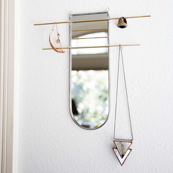 SZKLO Glass Arc Mirror Jewelry Organizer West Elm