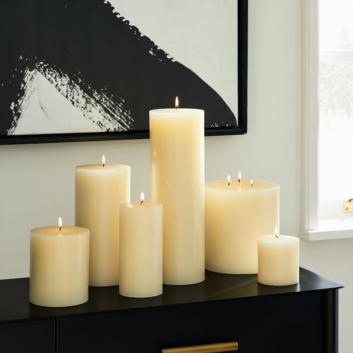 Unscented Wax Pillar Candle