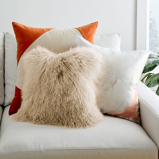 west elm sheepskin pillow