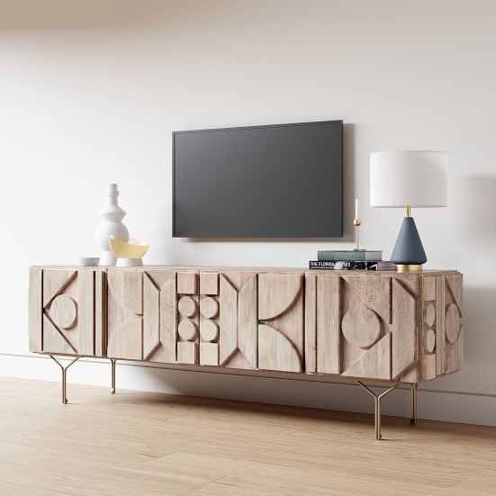 Pictograph Media Console (84") - Cerused White | West Elm