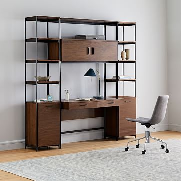 desk with bookcase