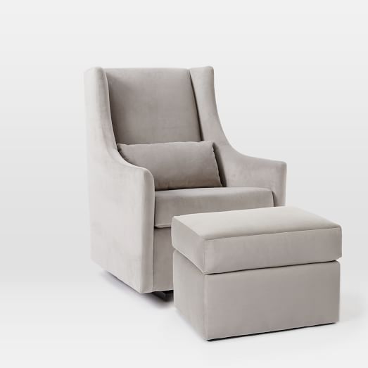 gray glider with ottoman