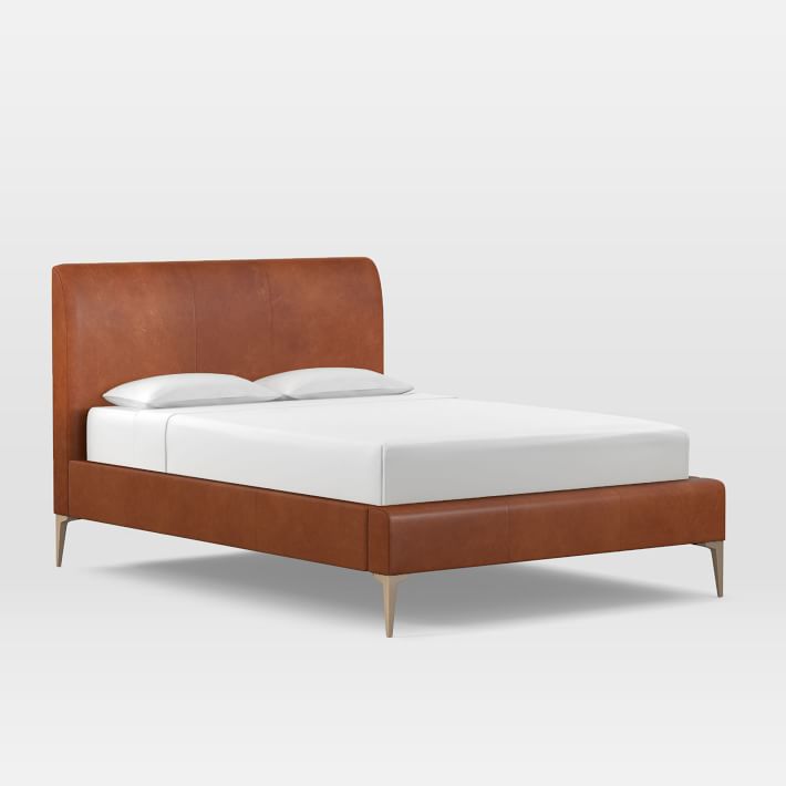 Andes Deco Leather Bed | West Elm