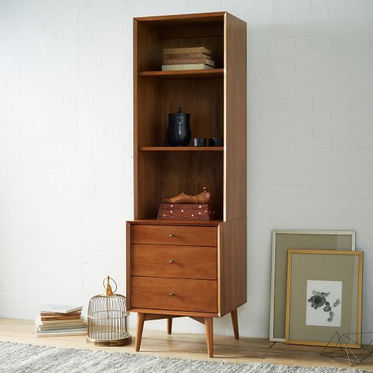 Mid Century Bookcases Acorn Display your favorite books and keepsakes in the draper mid century bookcase with storage. west elm