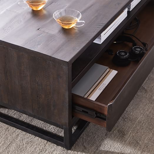 Logan Industrial Storage Coffee Table - West Elm Logan Industrial Coffee Table Logan Industrial Storage Coffee Table - West Elm Logan Industrial Coffee Table