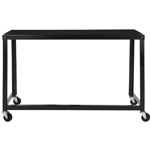 black metal desk