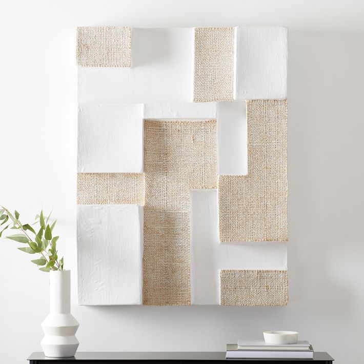 Papier Mache Sculptural Wall Art White - Paper Mache Wall Art Papier Mache Sculptural Wall Art White - Paper Mache Wall Art
