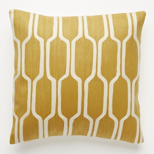 west elm yellow pillow