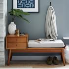 Mid Century Storage Bench Acorn