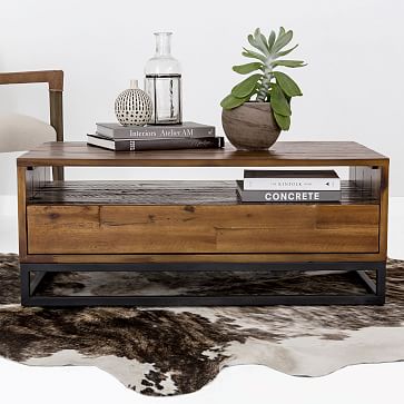Logan Industrial Storage Coffee Table - Natural