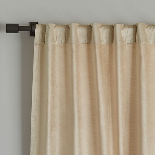 West Elm Cotton Luster Velvet Curtain Unlined Individual Pewter 48/"x96/" NEW