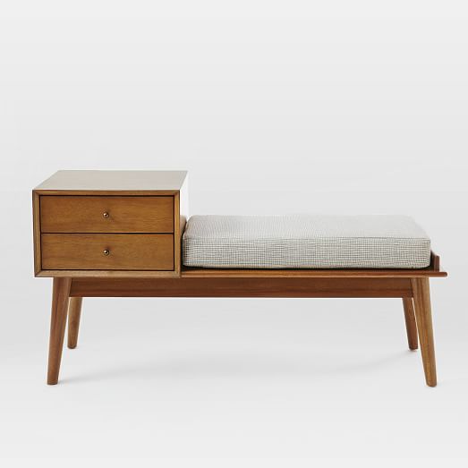 Mid Century Storage Bench Acorn 1970's mid century modern chest of drawers by schreiber.