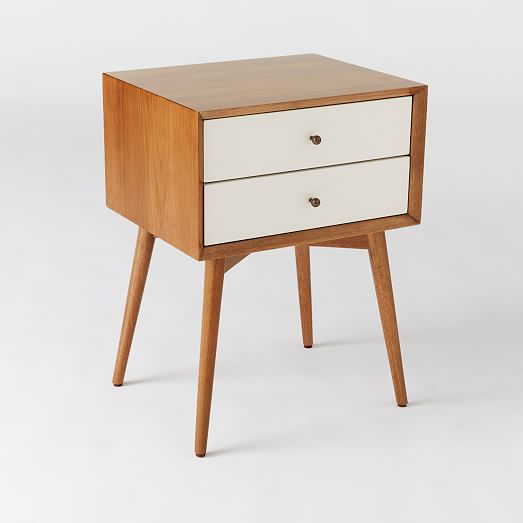 Mid Century Nightstand White Acorn