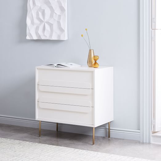Gemini 3 Drawer Dresser White Lacquer Gemini 3 Drawer Dresser White Lacquer