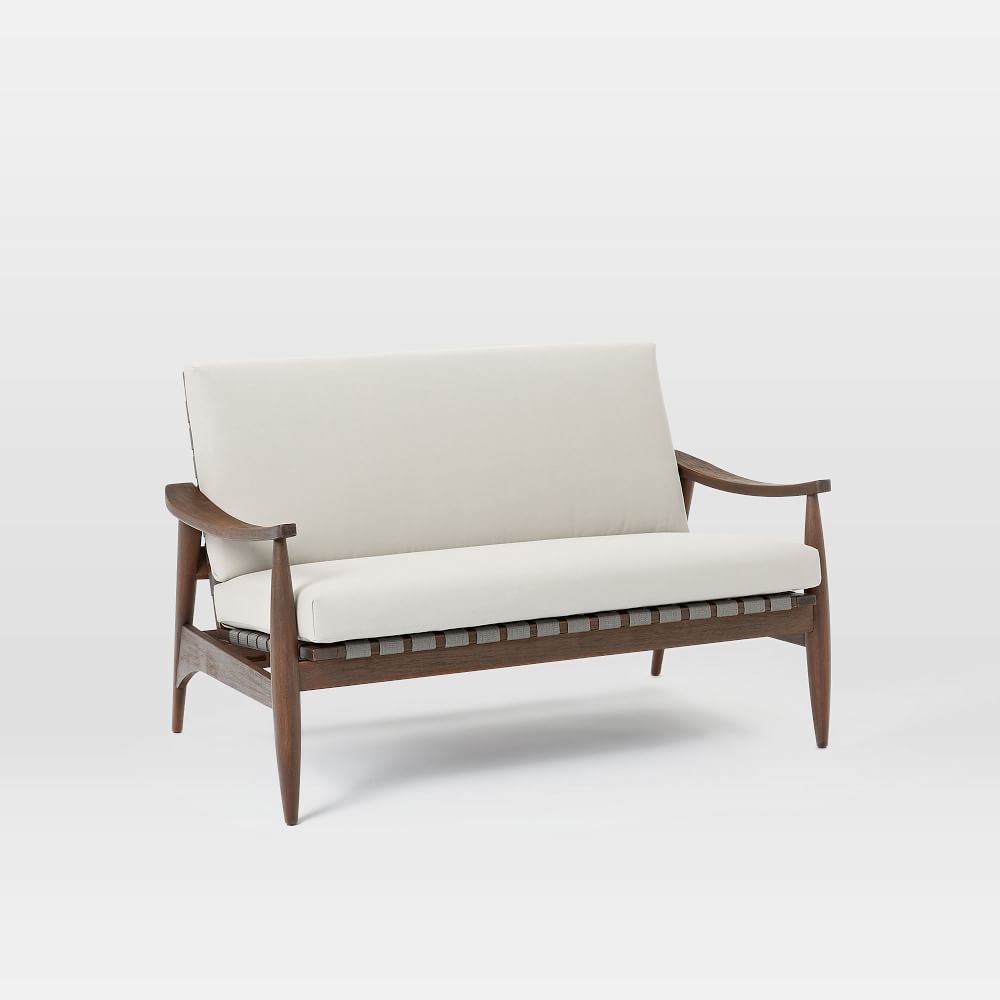 MidCentury Outdoor Show Wood Loveseat (53") West Elm
