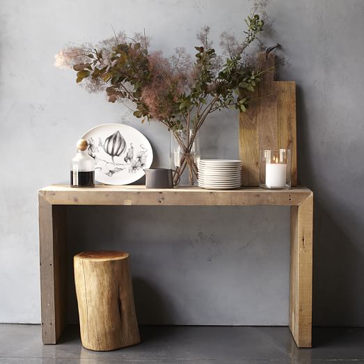 light wood console table