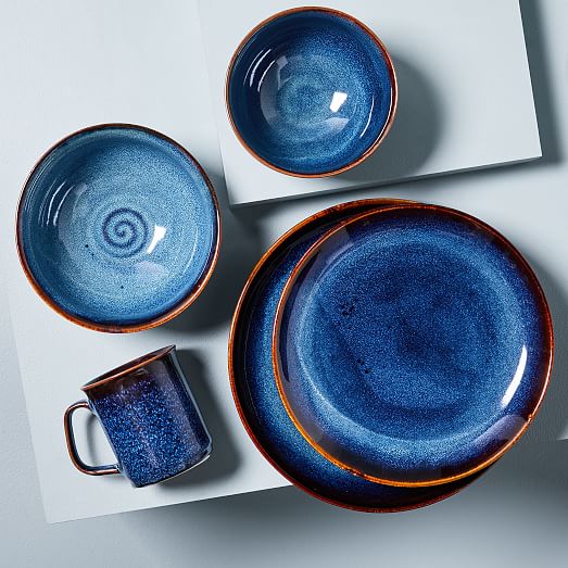 blue plate set