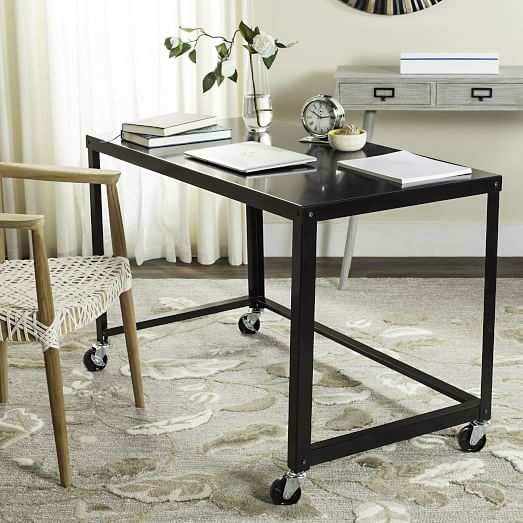 black metal desk