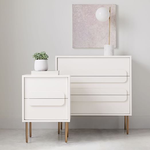 Gemini 3 Drawer Dresser White Lacquer Gemini 3 Drawer Dresser White Lacquer