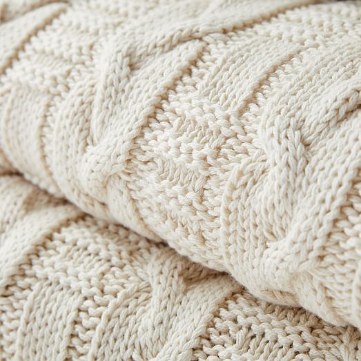 cotton cable knit throw