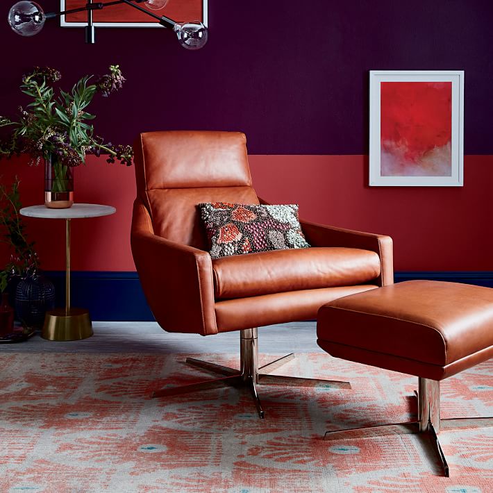 Austin Leather Swivel Armchair