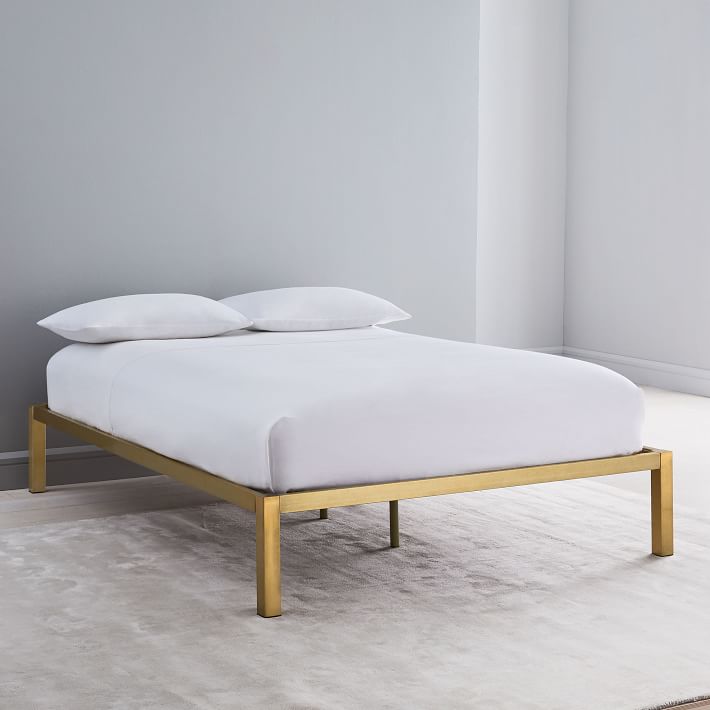 Box Frame Bed Frame Antique Brass West Elm