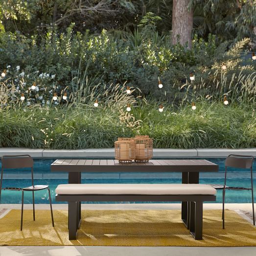 Portside Dining Bench Outdoor Cushions Sunbrella Fabrics