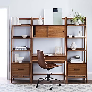 desk with bookcase