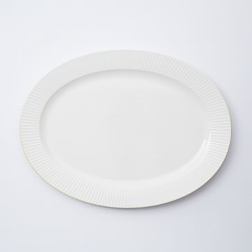 Textured 21 Large Platter - White (Lines)