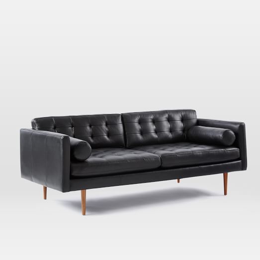 Monroe Mid Century Leather Sofa