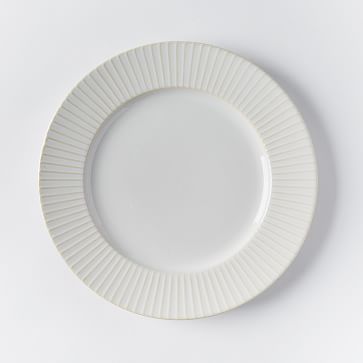 Textured Dinner Plates - White (Lines)