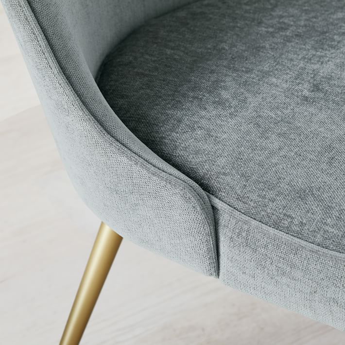 MidCentury Upholstered Dining Chair Metal Legs West Elm