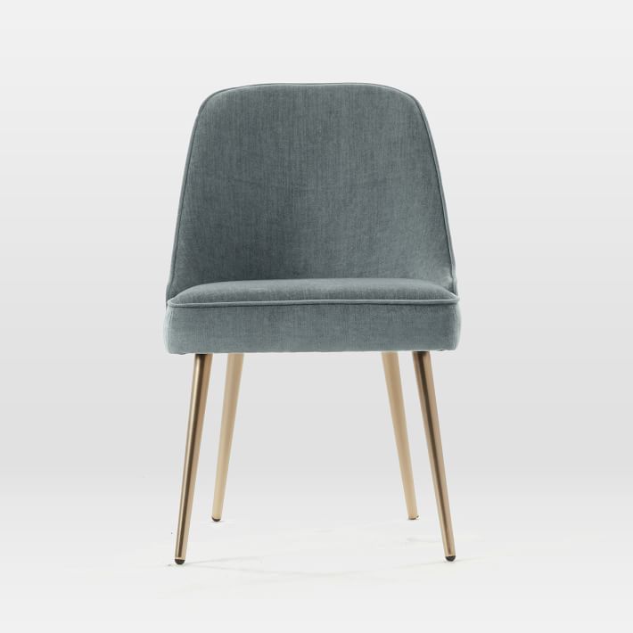 Mid-Century Upholstered Dining Chair - Metal Legs | West Elm