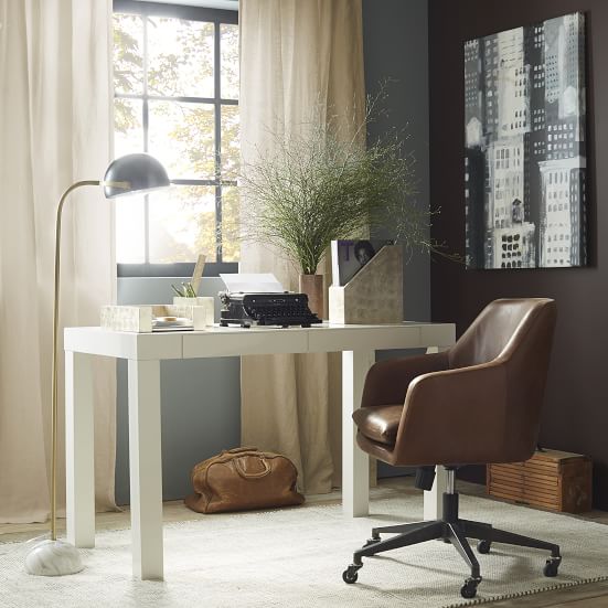Helvetica Leather Office Chair | West Elm