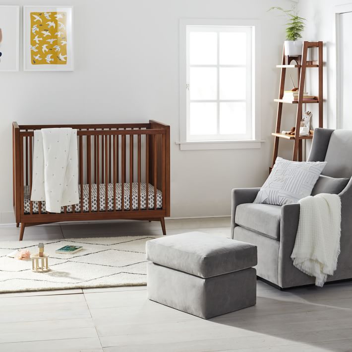modern crib and dresser set
