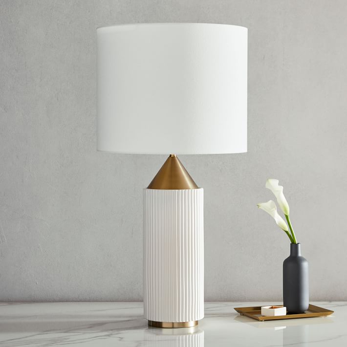 Modern Fluted Table Lamp - Large
